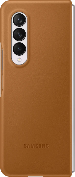 Samsung Leather Cover für Galaxy Z Fold 3 5G Camel