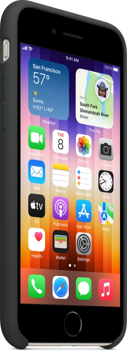 Apple Silikon Case für iPhone SE (2022) Mitternacht