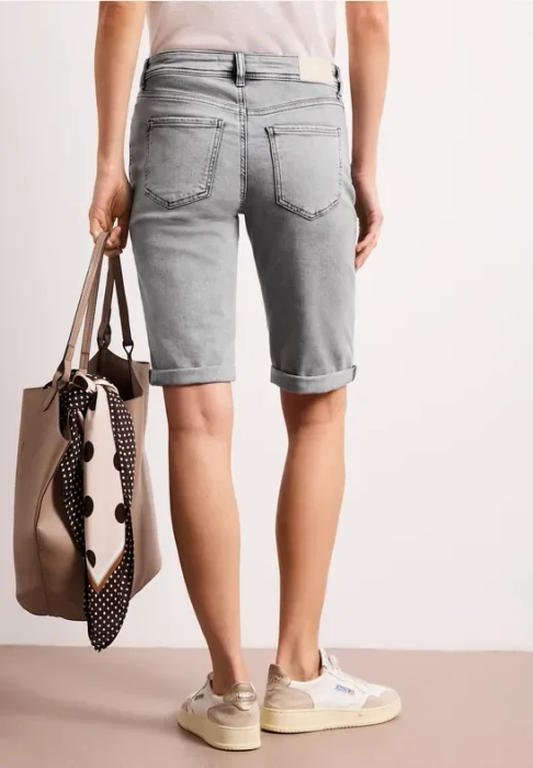 Street One Jane Bermuda Shorts mit Turn-Up Detail Jeans mid grey wash (Damen)