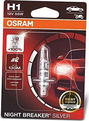 Osram Night Breaker Silver H1 55W, 1er-Pack Blister