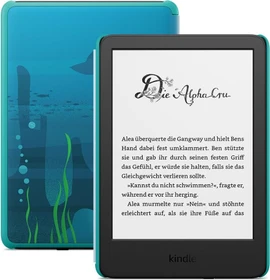 Amazon Kindle 12. Gen, schwarz, 16GB Flash, ohne Werbung, Kids Edition, inkl. Hülle Ozeanentdecker