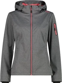 CMP Zip Hood Softshell Funktionsjacke antracite mel/coral (Damen)