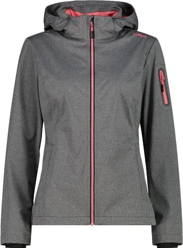 CMP Zip Hood Softshell Funktionsjacke antracite mel/coral (Damen)