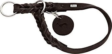 Hunter Solid Education Dressurhalsung für Hunde, Leder, weich, griffig, 65 L-XL, dunkelbraun