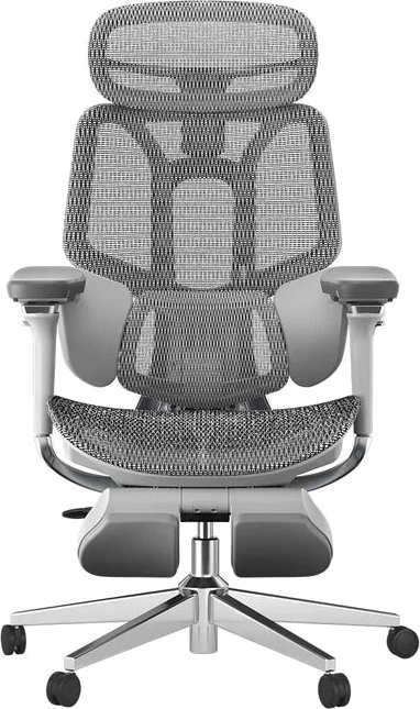 Hbada E3 Pro Ergonomischer Bürostuhl mit Fußstütze, grau/weiß