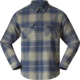 Bergans Nordmarka Flannel Hemd langarm green mud/navy blue check (Herren)