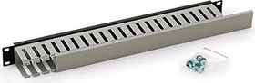 Triton einseitiger 19" Kunststoffkabelkanal, schwarz, 1HE