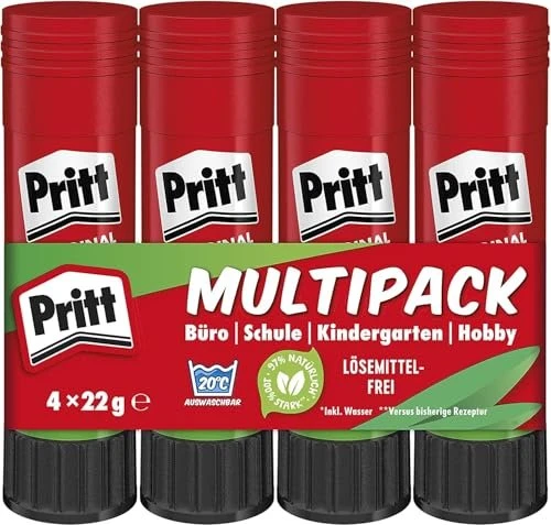 Pritt Klebestift 4 x 22g im Spar-Pack, lsemittelfrei