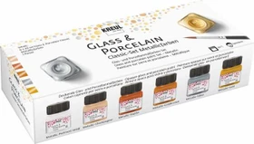Kreul Glass & Porcelain Classic Metallic Malfarbe, 6 Farben, 20ml, 6er-Set