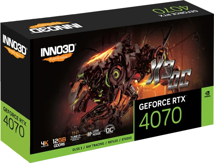 INNO3D GeForce RTX 4070 X3 OC, 12GB GDDR6, HDMI, 3x DP