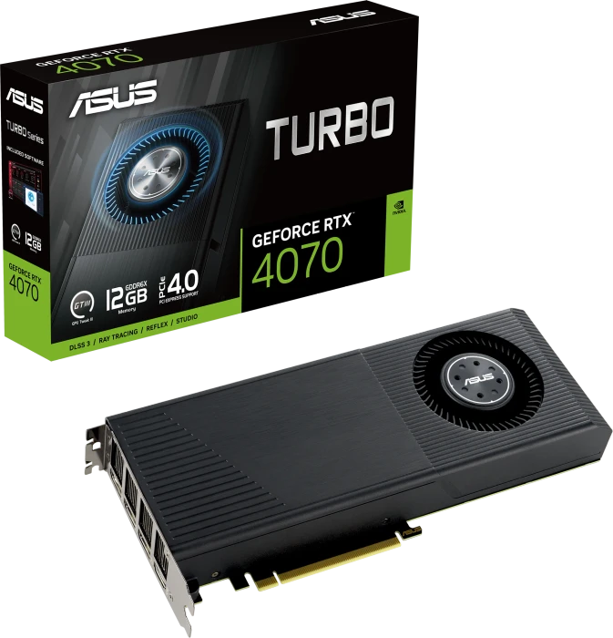 ASUS Turbo GeForce RTX 4070, TURBO-RTX4070-12G, 12GB GDDR6X, HDMI, 3x DP