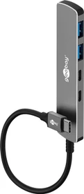 Wentronic goobay Slim 4-Port USB-Hub, 2x USB-C 3.0/2x USB-A 3.0, USB-C 3.0 [Stecker] (79159)