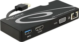 DeLOCK Adapter USB 3.0 auf HDMI/VGA + Gigabit LAN, USB 3.0 (62461)