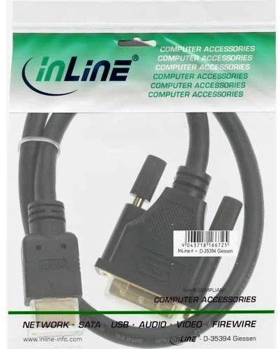 InLine HDMI/DVI Adapterkabel vergoldete Stecker, 2m