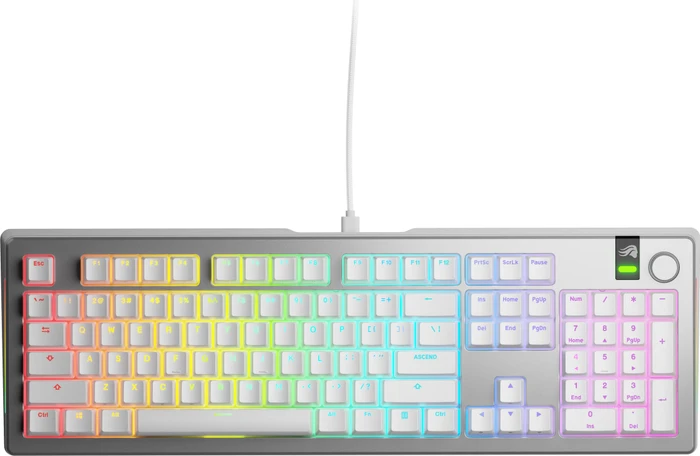 Glorious GMMK 3 Pro 100% Pre-built Gaming Keyboard, silber, LEDs RGB, Glorious Fox MX, USB, US