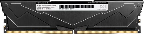 TeamGroup T-Force VULCANα schwarz UDIMM 16GB, DDR5-6000, CL30-36-36-76, X8