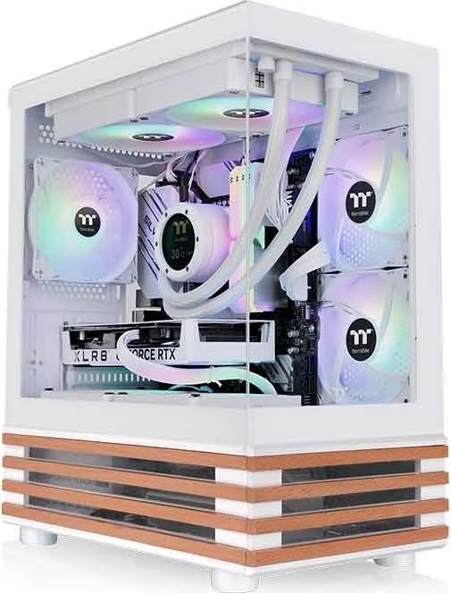 Thermaltake View 170 W ARGB Snow, weiß/braun, Glasfenster