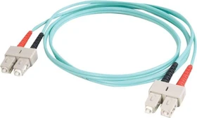 C2G LWL Duplex Kabel, OM3, 2x SC Stecker/2x SC Stecker, 3m, türkis