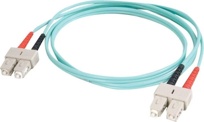 C2G LWL Duplex Kabel, OM3, 2x SC Stecker/2x SC Stecker, 3m, türkis