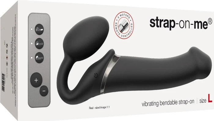 Strap-On-Me Vibrating Bendable Dildo L schwarz