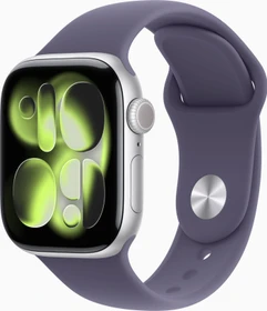 Apple Watch Series 11 (GPS) 42mm Aluminium silber mit Sportarmband S/M nebelviolett
