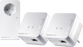 devolo Magic 1 WiFi Mini Multiroom Kit, 2x Powerline/WLAN-Access Point und Powerline-Adapter Set, 3er-Bundle (8570 / 8575 / 8576 / 8577)