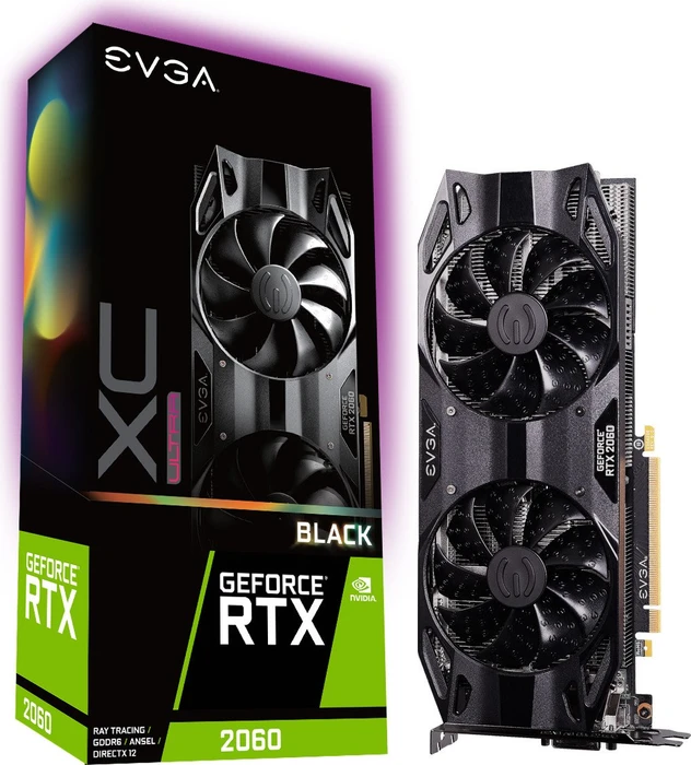 EVGA GeForce RTX 2060 XC Ultra Black Gaming, 6GB GDDR6, DVI, HDMI, 2x DP