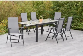 Merxx Amalfi Gartenmöbel-Set grau, 7-tlg.