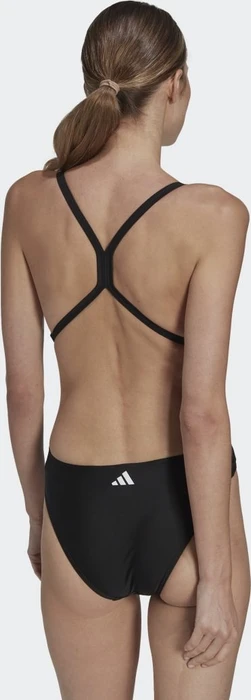 adidas 3 Bar Logo Print Badeanzug schwarz/weiß (Damen)