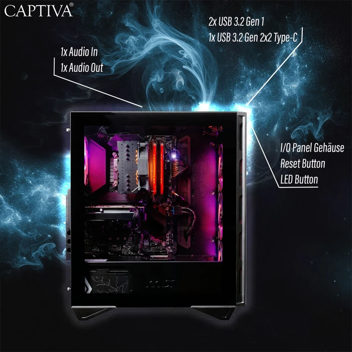 Captiva Highend Gaming R10-4340, Ryzen 7 9800X3D, 16GB RAM, 1TB SSD, Radeon RX 9070 XT