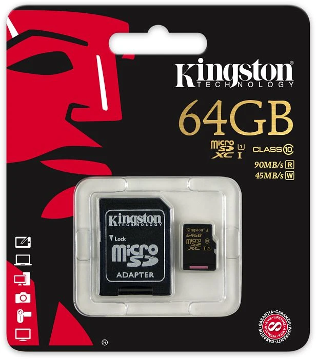 Kingston R90/W45 64GB Kit, UHS-I, Class 10