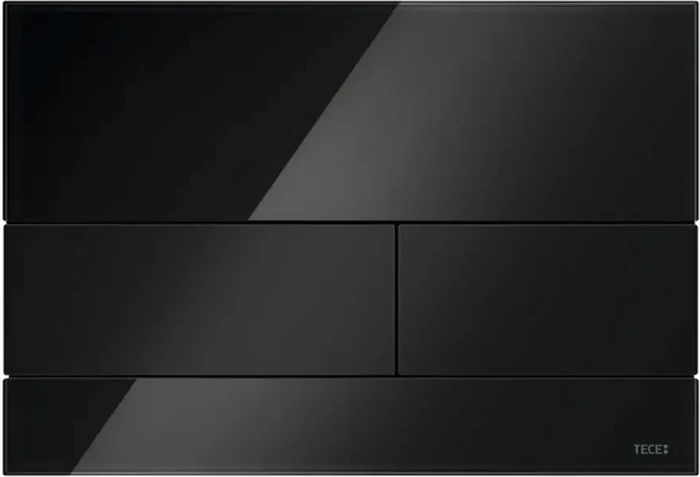 TECE TECEsquare WC-Betätigungsplatte Glas für Zweimengentechnik 220x150x11mm schwarz glänzend