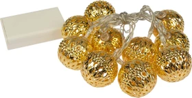Konstsmide Dekolichterkette Metallkugeln gold LED 10x warmweiß