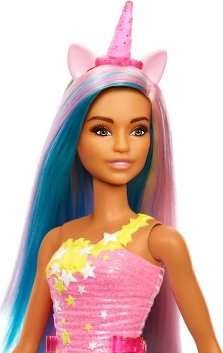Mattel Barbie - Dreamtopia Einhorn-Puppe im Regenbogen-Look
