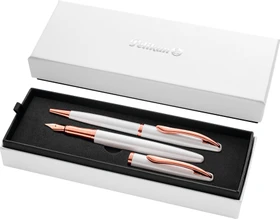 Pelikan Füller und Kugelschreiber Jazz Noble Elegance, perlmutt weiß, 2 Stück