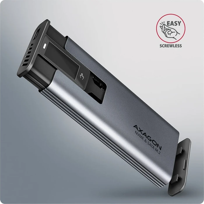 Axagon M.2 Festplattengehäuse, M.2 PCIe, Display Box, USB-C 3.1
