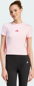 adidas Essentials 3-Streifen Slim Baby T-Shirt kurzarm clear pink/pure ruby (Damen)