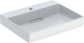 Geberit ONE Waschtisch Abgang horizontal 60cm, Hahnloch mittig, weiß/KeraTect
