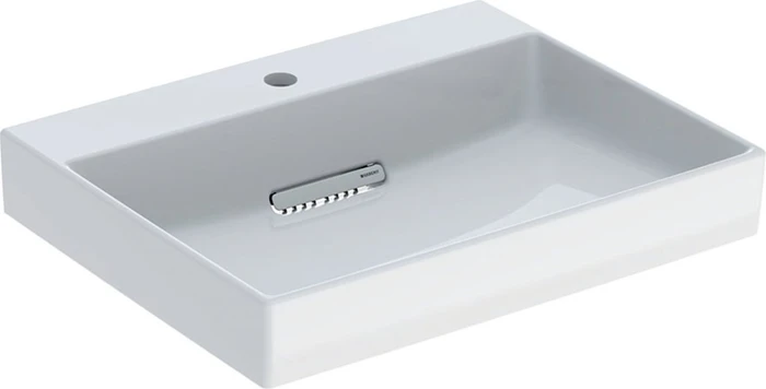 Geberit ONE Waschtisch Abgang horizontal 60cm, Hahnloch mittig, weiß/KeraTect