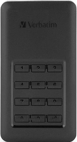 Verbatim Store 'n' Go Secure Portable SSD, 256GB, USB-C 3.0