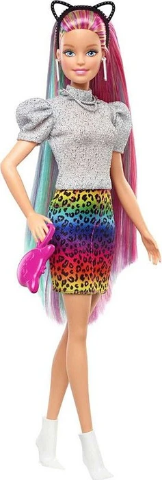 Mattel Barbie - Leoparden Regenbogen-Haar Puppe