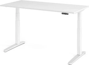 Hammerbacher Ergonomic Aktiv XBHM16 elektrisch höhenverstellbarer Sitz-Steh-Schreibtisch 160x80cm weiß/weiß