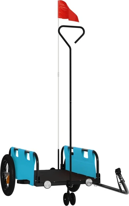 vidaXL Transport 123x52.5cm Fahrradanhänger blau