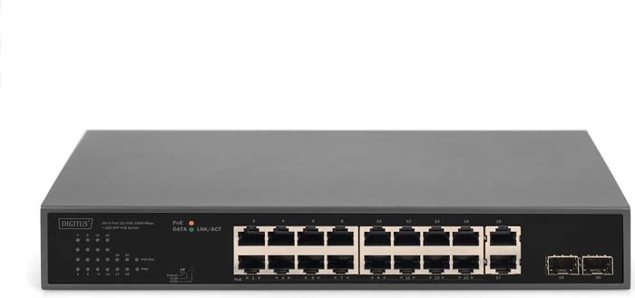 Digitus DN-953 Rackmount Switch, 18x RJ-45, 2x SFP, 185W PoE+