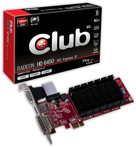 Club 3D Radeon HD 6450, 1GB DDR3, VGA, DVI, HDMI
