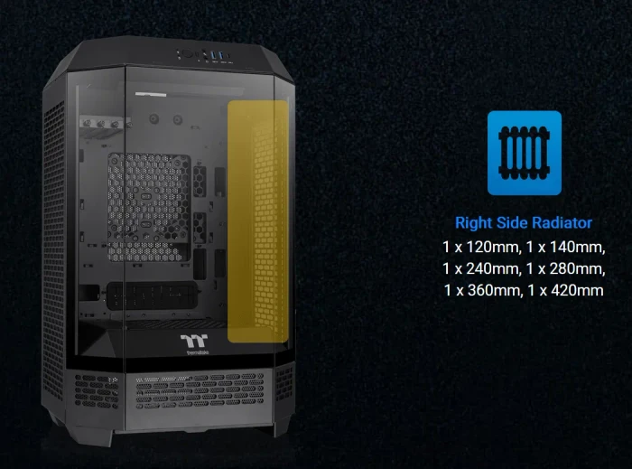 Thermaltake The Tower 300 Black, schwarz, Glasfenster