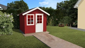 Weka 410 299x295cm Gerätehaus schwedenrot