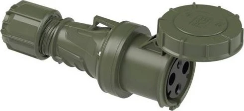PCE CEE-Kupplung 63A 3p 6h IP67 POWER TWIST bronzegrün