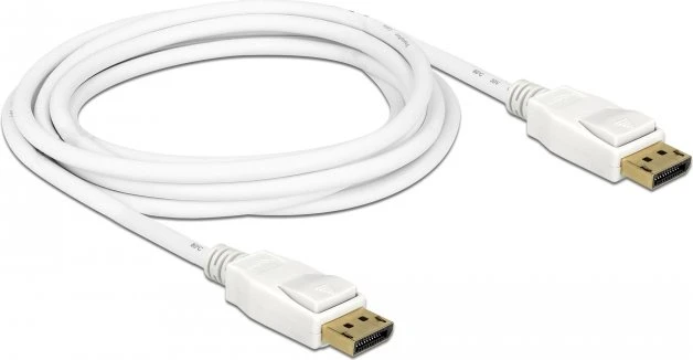 DeLOCK DisplayPort 1.2 Kabel 4K 60Hz weiß, 3m
