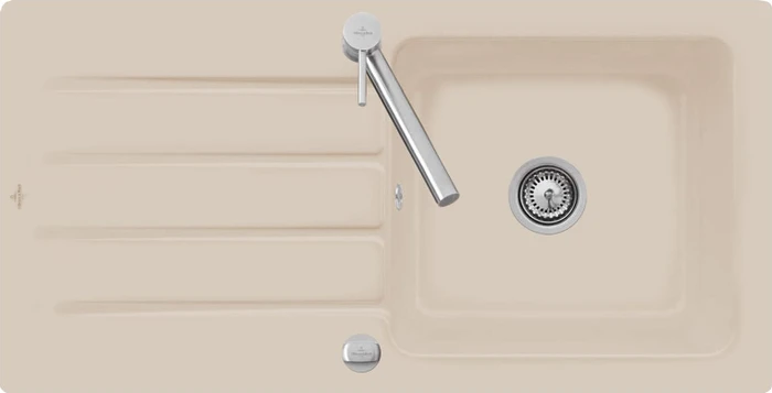 Villeroy & Boch Architectura 1000x510mm Einbau Becken reversibel mit Ablauffernbedienung almond